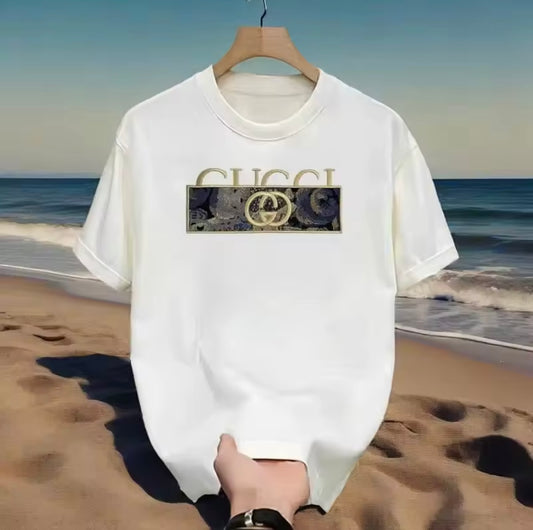 Unisex Cotton Crew-Neck T-Shirt with Letter Print – Lightweight & Trendy