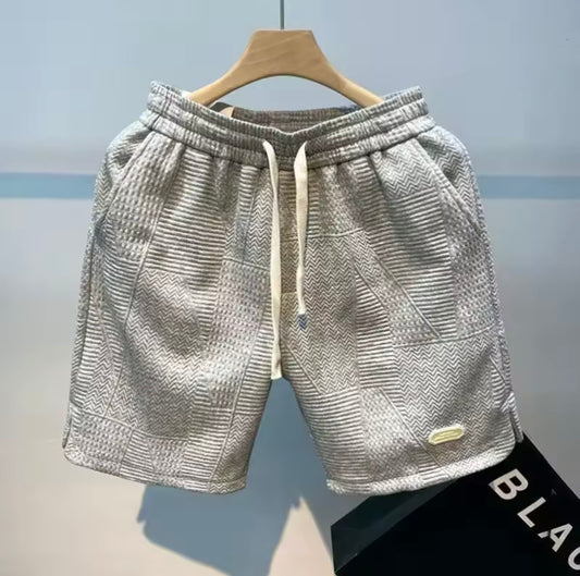 Men’s Wave-Pattern Sport Shorts – Lightweight Gym & Casual Wear