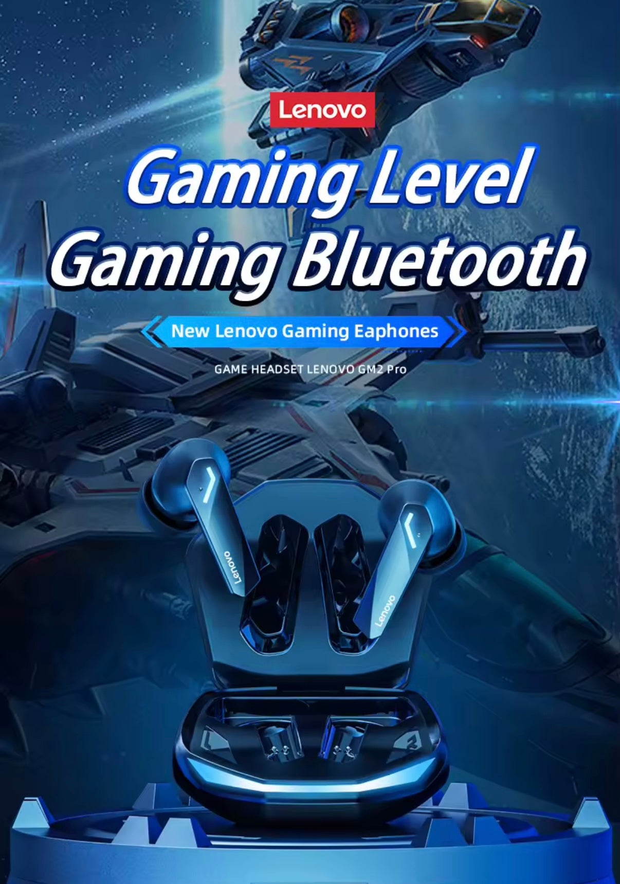 Lenovo GM2 Pro Gaming Earbuds – Bluetooth 5.3 Wireless Headset with Dual Mode, Noise Reduction & HD Mic